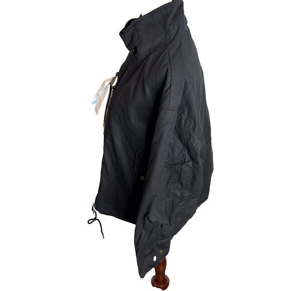 Madewell x Alpha Industries $265 Waxed Cotton Car Coat Black Size M NS730 - Picture 9 of 16